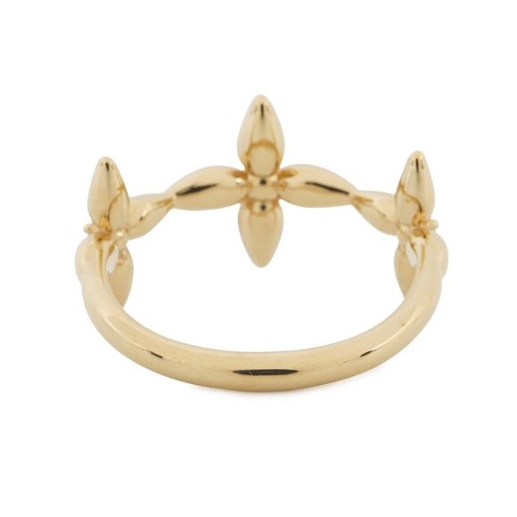 LOUIS VUITTON Louisette Signature Ring Size M Gold Plated/Rhinestone M1439M - Picture 3 of 6